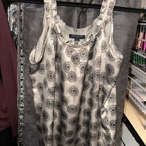 Banana Republic Gray Patterned Satin Women's Top Size M